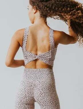 Astoria LUXE IGNITE Sports Crop Top - Beige Speckle